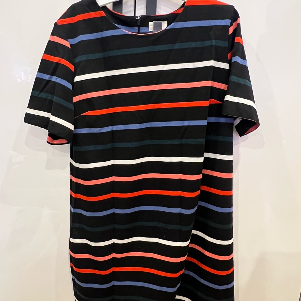 Old Navy Women's Short Sleeve Striped Dress - Black, Red, Blue, White